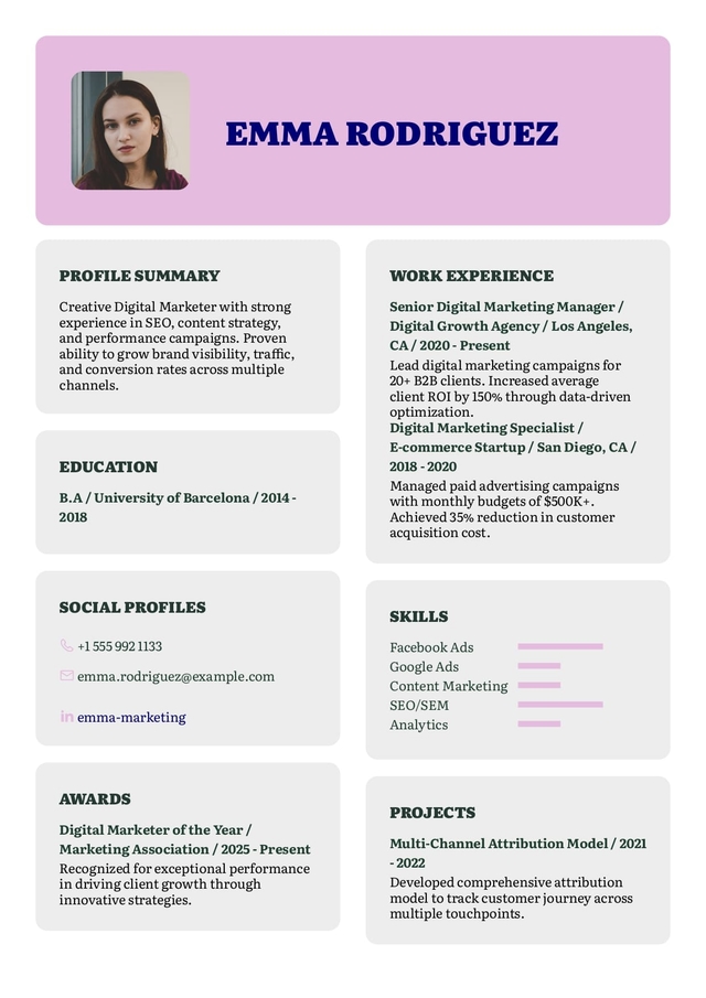 aura resume template