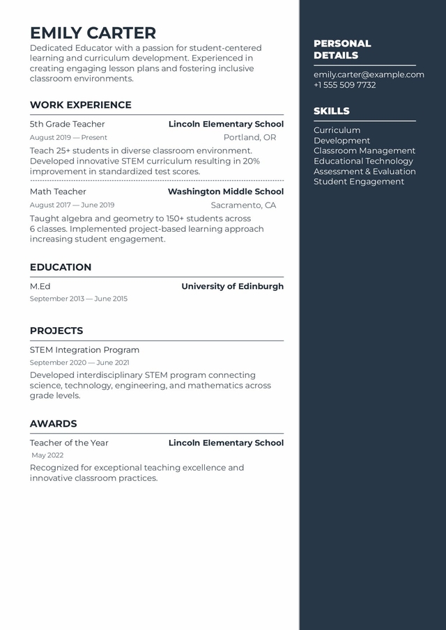 prime resume template